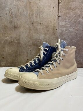 Beige , blue & navy Converse All stars High top Sneakers